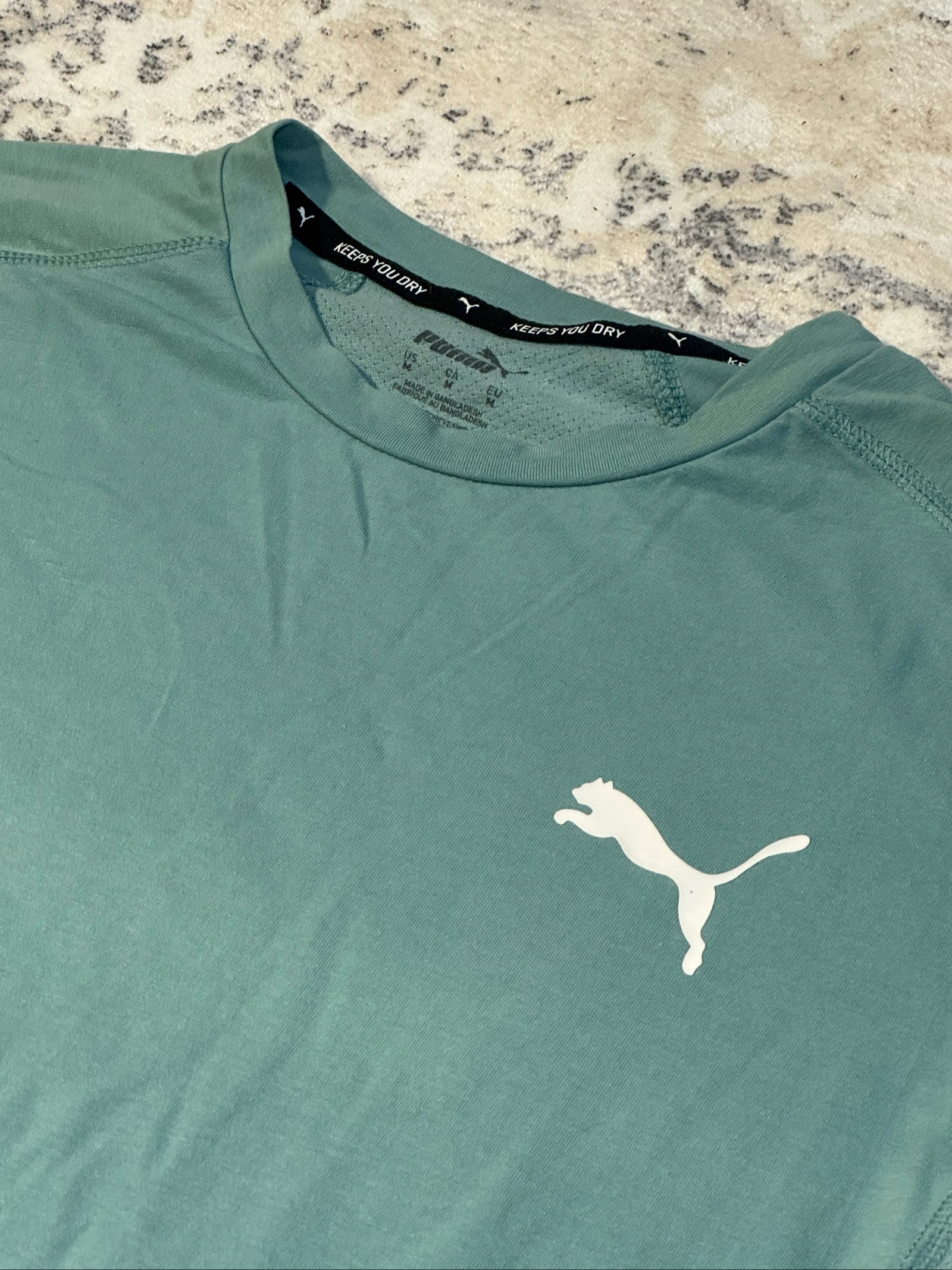 Puma Green T-Shirt with White Logo Athletic – photo 2